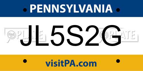 JL5S2G Pennsylvania License Plate