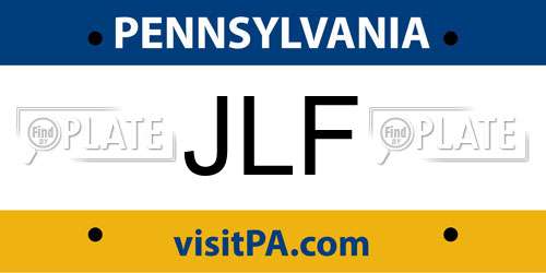JLF Pennsylvania License Plate