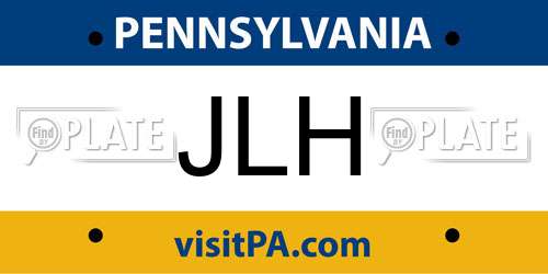 JLH Pennsylvania License Plate