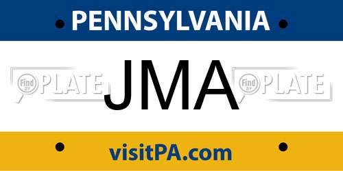 JMA Pennsylvania License Plate
