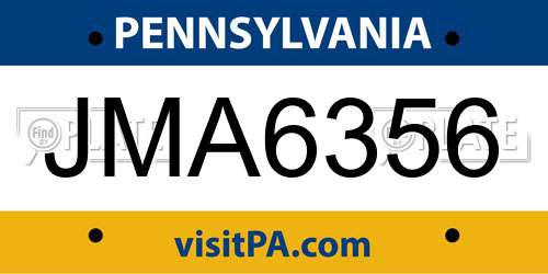 JMA6356 Pennsylvania License Plate