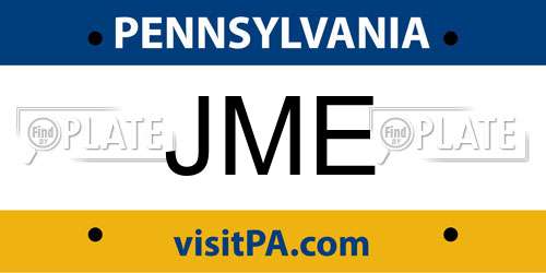 JME Pennsylvania License Plate