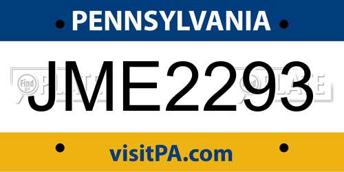 JME2293 Pennsylvania License Plate