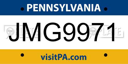 JMG9971 Pennsylvania License Plate