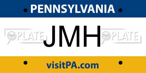 JMH Pennsylvania License Plate