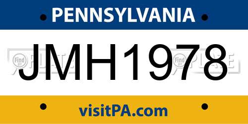 JMH1978 Pennsylvania License Plate