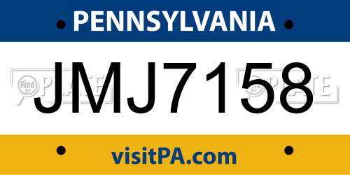 JMJ7158 Pennsylvania License Plate