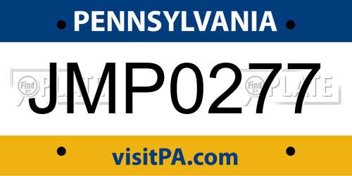 JMP0277 Pennsylvania License Plate