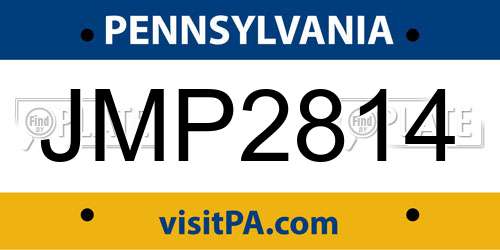 JMP2814 Pennsylvania License Plate