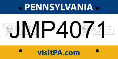 JMP4071 Pennsylvania License Plate