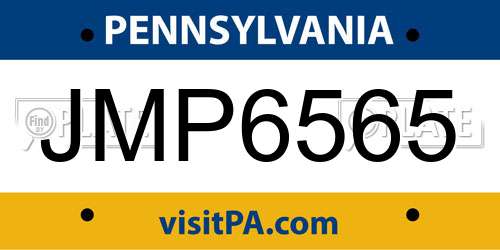 JMP6565 Pennsylvania License Plate