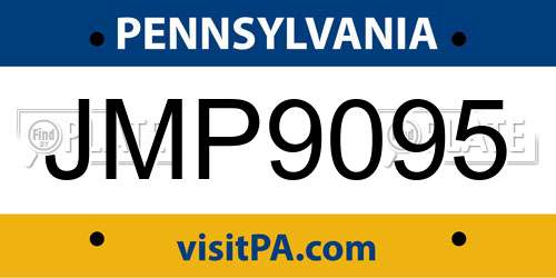 JMP9095 Pennsylvania License Plate