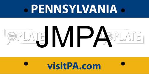 JMPA Pennsylvania License Plate