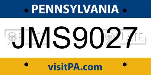 JMS9027 Pennsylvania License Plate