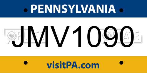 JMV1090 Pennsylvania License Plate