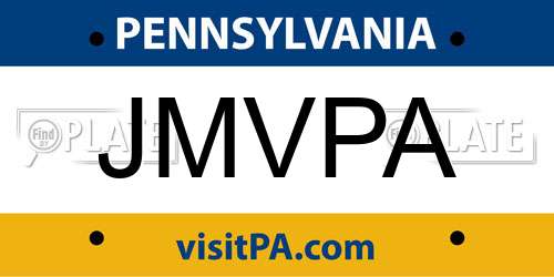 JMVPA Pennsylvania License Plate