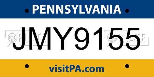 JMY9155 Pennsylvania License Plate