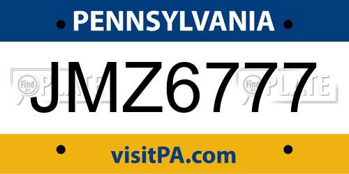 JMZ6777 Pennsylvania License Plate