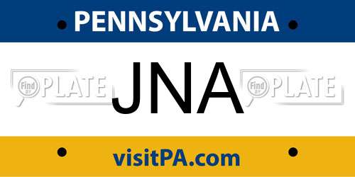 JNA Pennsylvania License Plate