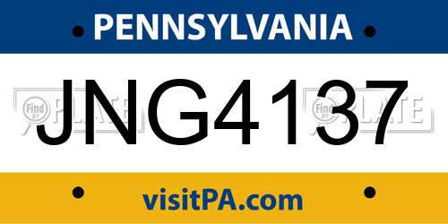 JNG4137 Pennsylvania License Plate