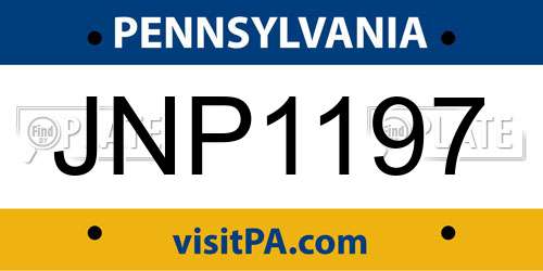 JNP1197 Pennsylvania License Plate