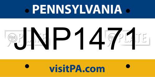 JNP1471 Pennsylvania License Plate