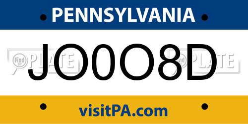 JO0O8D Pennsylvania License Plate
