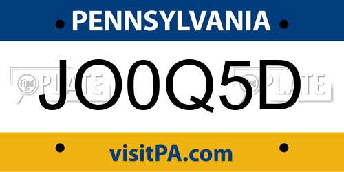 JO0Q5D Pennsylvania License Plate