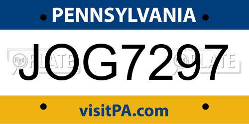 JOG7297 Pennsylvania License Plate
