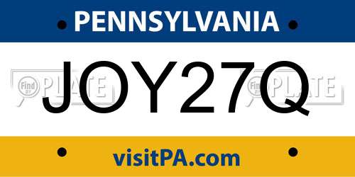 JOY27Q Pennsylvania License Plate
