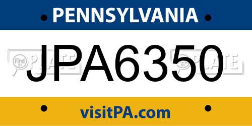 JPA6350 Pennsylvania License Plate