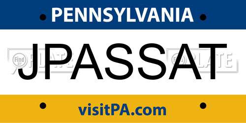 JPASSAT Pennsylvania License Plate