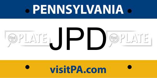 JPD Pennsylvania License Plate
