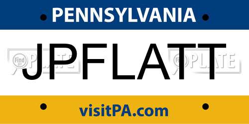 JPFLATT Pennsylvania License Plate