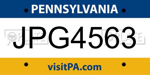 JPG4563 Pennsylvania License Plate