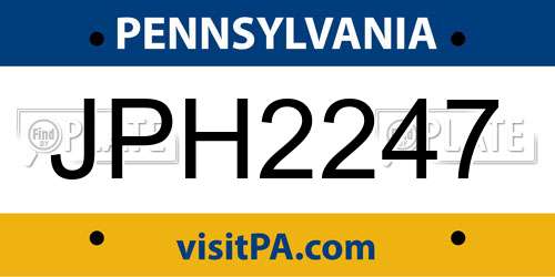 JPH2247 Pennsylvania License Plate