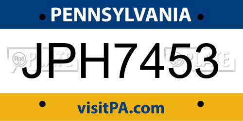 JPH7453 Pennsylvania License Plate
