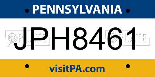 JPH8461 Pennsylvania License Plate