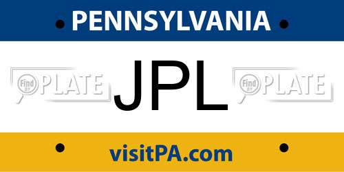 JPL Pennsylvania License Plate