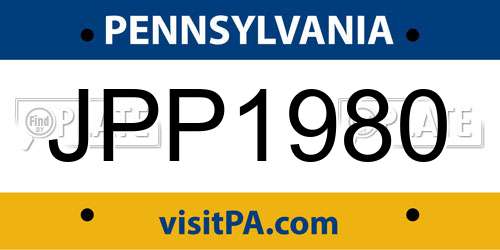JPP1980 Pennsylvania License Plate