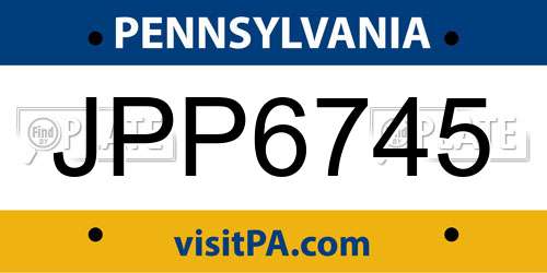 JPP6745 Pennsylvania License Plate