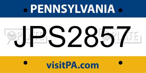 JPS2857 Pennsylvania License Plate