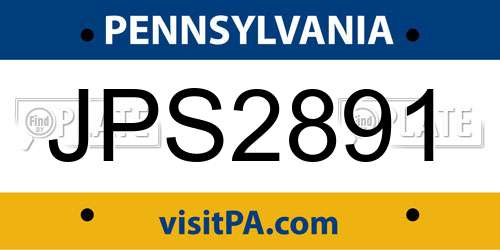 JPS2891 Pennsylvania License Plate