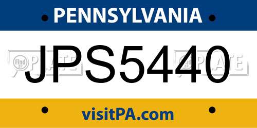JPS5440 Pennsylvania License Plate