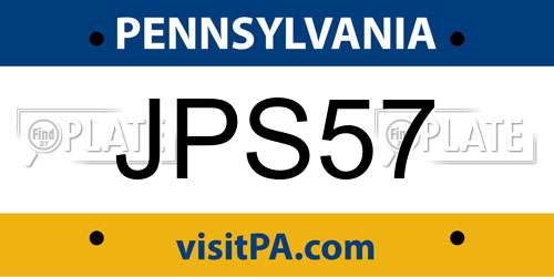 JPS57 Pennsylvania License Plate