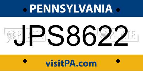 JPS8622 Pennsylvania License Plate