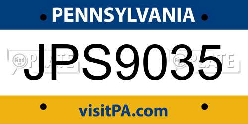 JPS9035 Pennsylvania License Plate