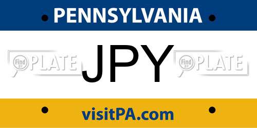 JPY Pennsylvania License Plate
