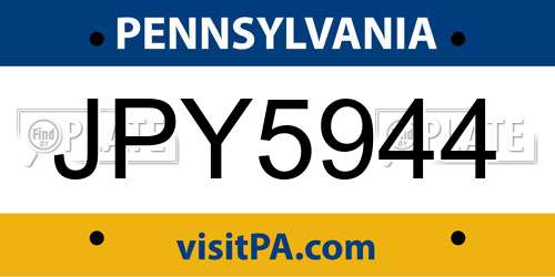JPY5944 Pennsylvania License Plate