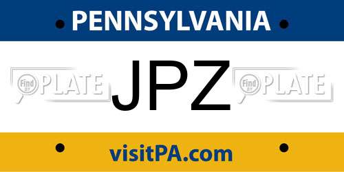 JPZ Pennsylvania License Plate
